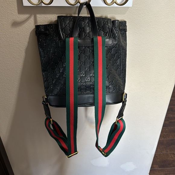 Black Leather Backpack - Picture 5 of 13